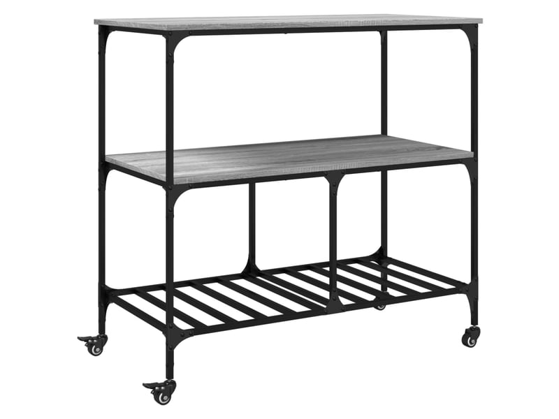  Desserte de cuisine, chariot de rangement sonoma gris 100x50x95 cm bois d'ingénierie  - Conforama A