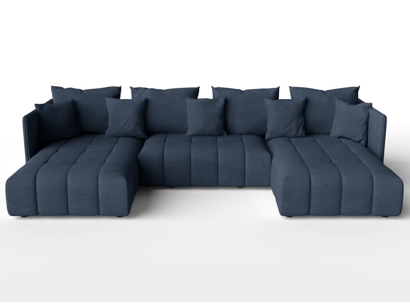 Canapé panoramique convertible veliro canapé en u bleu 353cm VeliroU - Conforama A