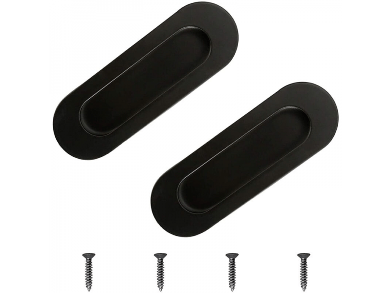 Tirateur pour porte coulissante - tirateur pour meuble - acier inoxydable - 2 pièces - 120*40mm - noir - Conforama A