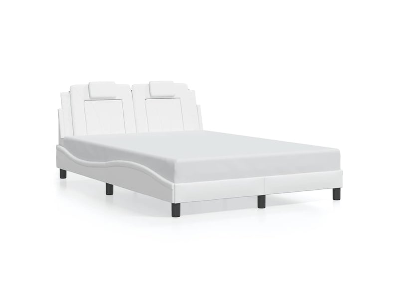  Lit double- lit adulte -  cadre de lit viana sans matelas blanc 140x200 cm similicuir  - Conforama A