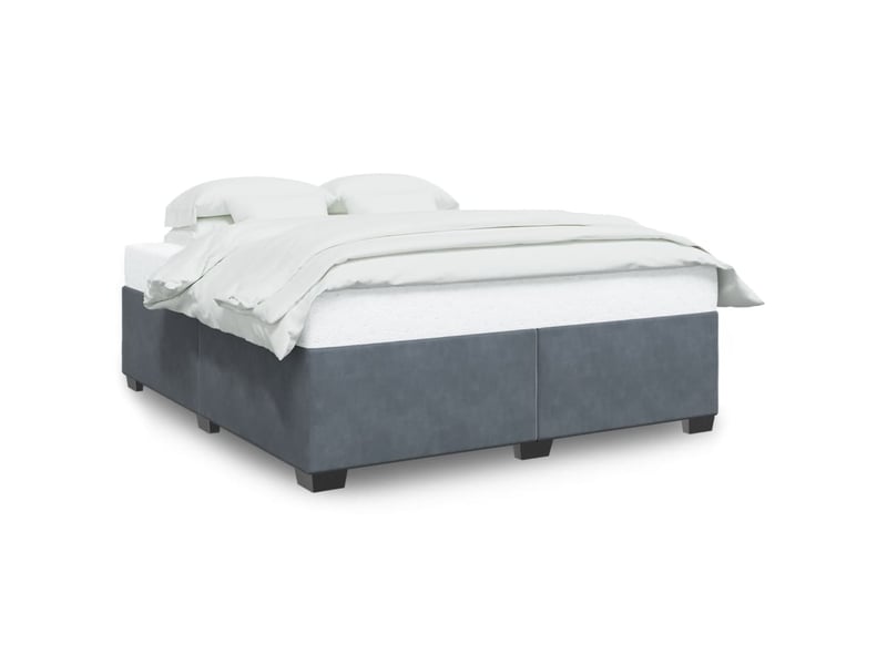  Lit double- lit adulte -  cadre de lit sans matelas gris foncé 180x200 cm velours  - Conforama A