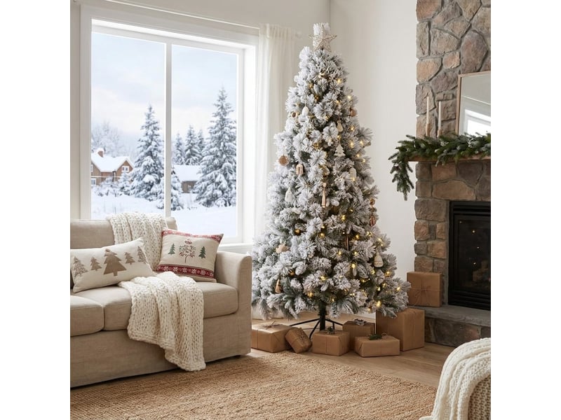  Sapin de noël artificiel enneigé 210 cm garlenda  - Conforama B