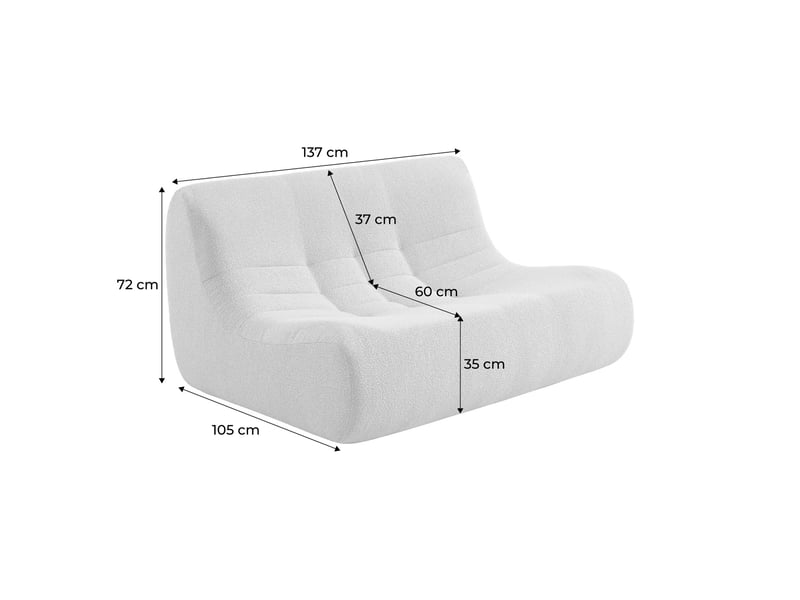 Chauffeuse bouclette texturée 2 places moutarde - sokol - Conforama D