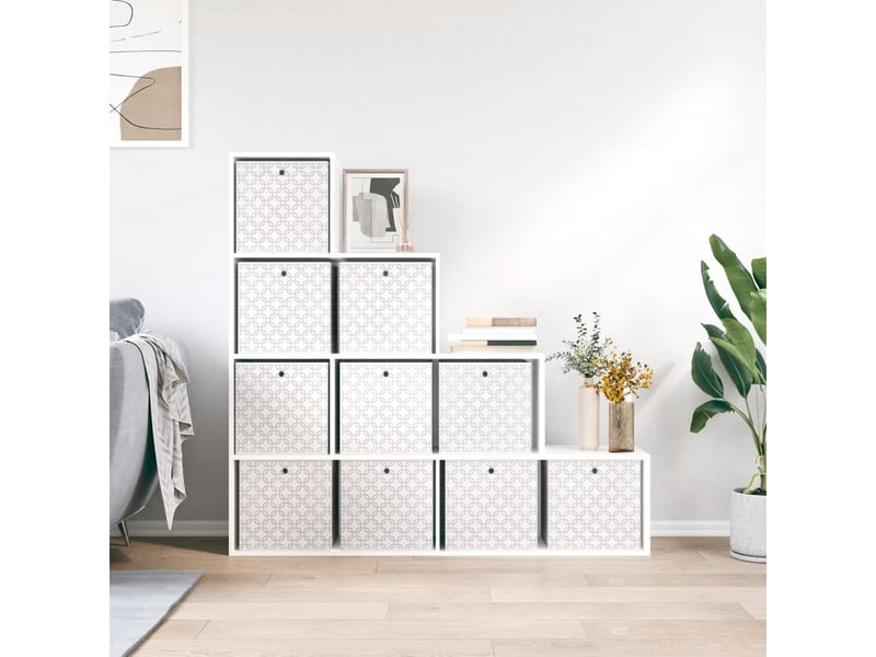 Boîtes de rangement pliables 10 pcs crème tissu intissé - Conforama D