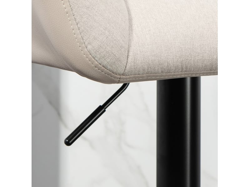  Lot de 2 tabourets de bar rétro réglables en hauteur, rotation 360°, polyuréthane (pu), crème et noir  - Conforama D
