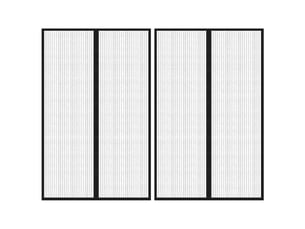 Lot de 2 rideaux de porte anti-insectes, moustiquaires et aimants noir 220x130 cm cf44145