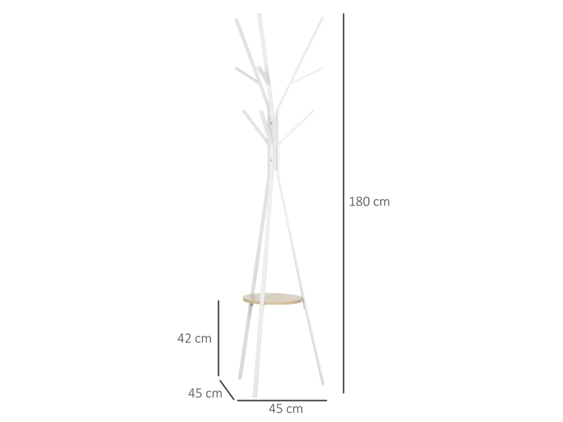  Porte-manteau, porte-manteau sur pied, porte-manteau de couloir, métal blanc, 45x45x180cm pour commander dans le couloir 831-174WT - Conforama C