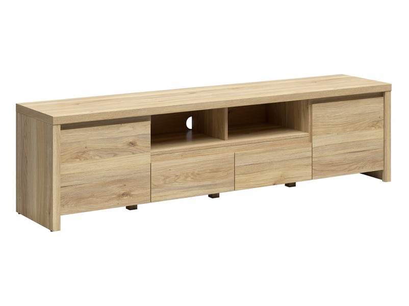 Meuble tv avec 2 portes et 2 tiroirs coloris chêne mauvella - longueur 182 x profondeur 40 x hauteur 49 cm - Conforama A