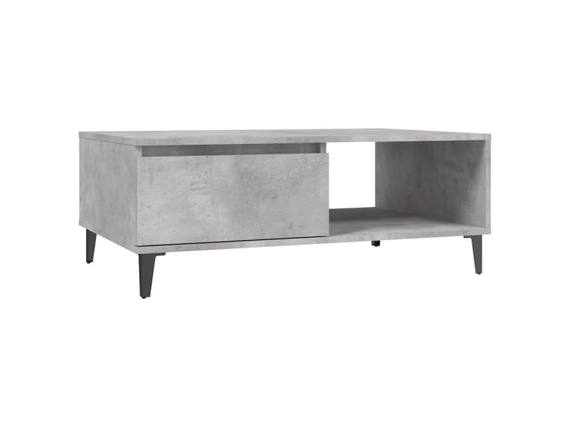  Table basse rectangulaire | table de salon gris béton 90x60x35 cm bois d'ingénierie shl8302  - Conforama A