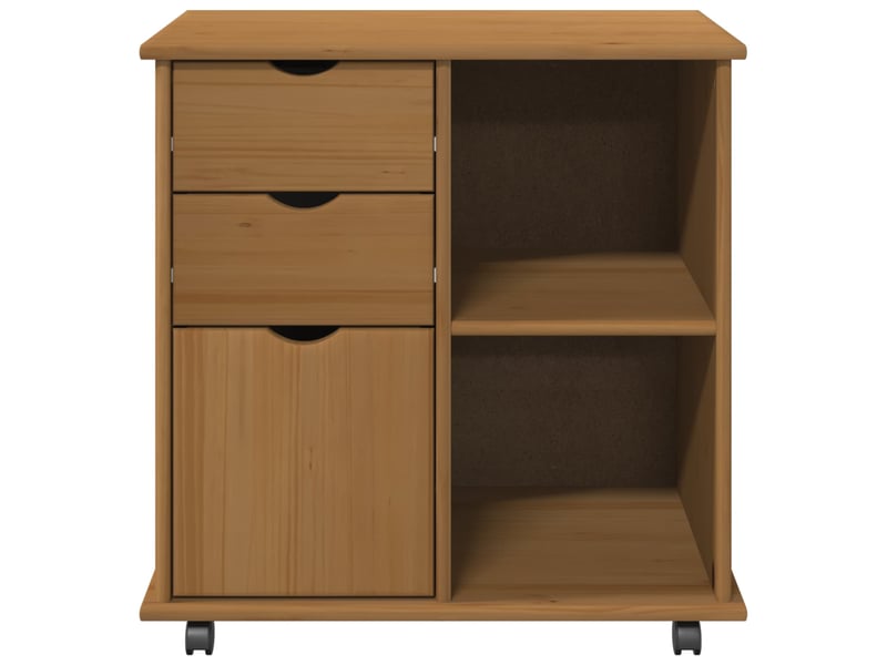  Caisson roulant de bureau 63,5 x 39 x 65,5 cm bois de pin massif shl7650  - Conforama E