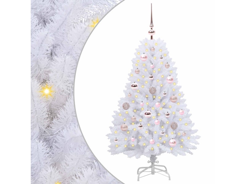  Sapin de noël, arbre de noël artificiel à branches articulées blanc 120 cm shl7098  - Conforama A