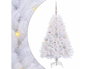 Sapin de noël, arbre de noël artificiel à branches articulées blanc 120 cm shl7098