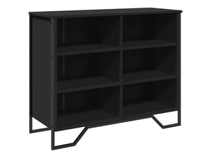 Buffet - bahut - meuble de rangement noir 91x35,5x74,5 cm bois d’ingénierie