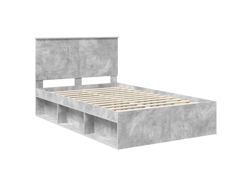  Lit double- lit adulte -  cadre de lit béton 120 x 190 cm bois de pin massif  - Conforama C