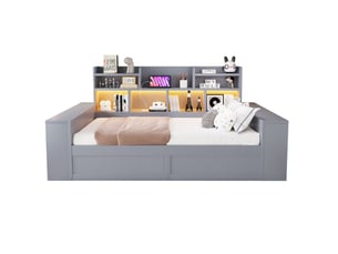 Lit banquette 90x200 cm DESVIAE   coloris gris