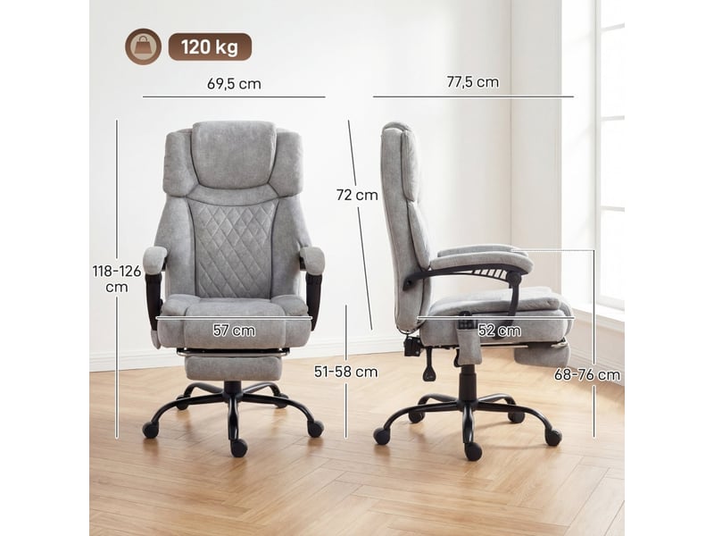  Fauteuil de bureau palson massant chauffant inclinable gris  - Conforama E