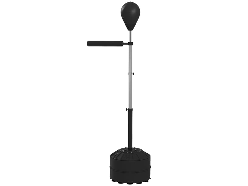  Ballon de frappe avec barre de réflexe, hauteur réglable de 160 à 205 cm, base lestable, pompe à air incluse, noir  - Conforama A