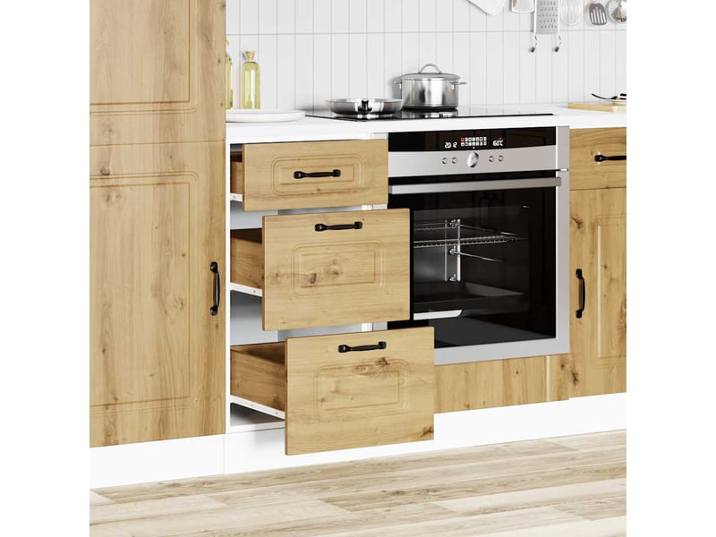  Meuble de rangement, armoire de cuisine kalmar chêne artisanal bois d'ingénierie shl1549  - Conforama C