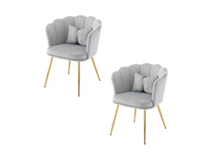 Fauteuil fixe REDOM Velours gris vendu Par paire