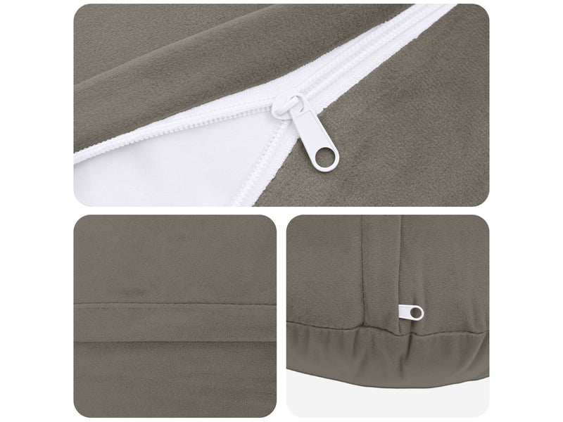  Lot de 6 coussins avec oreiller, coussins décoratifs heerlen gris clair velours cf50831  - Conforama E