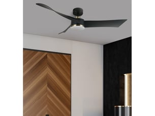 Ventilateur de plafond fabrilamp tempel dc noircuir 3 pales 132 cm 6 vitesses led 26 w télécommande