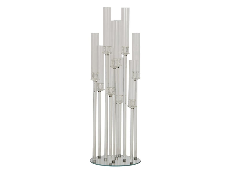  Chandelier 10 tiges en cristal wendy 120cm transparent  - Conforama A