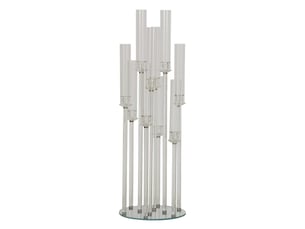 Chandelier 10 tiges en cristal wendy 120cm transparent
