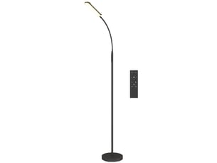 Lampadaire led à intensité variable avec contrôle de la température de couleur, réglage continu, télécommande et commandes tactiles, minuterie, noir