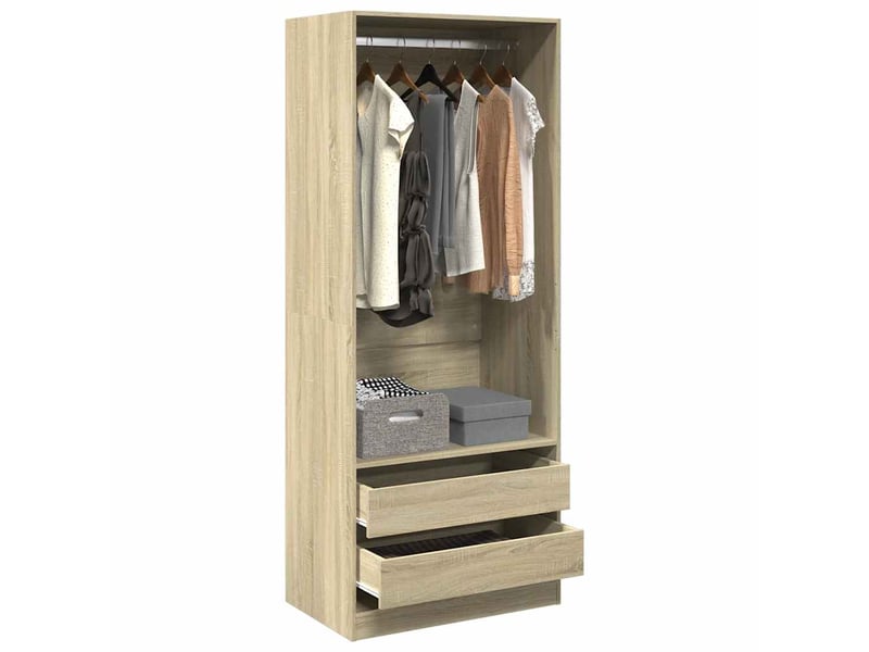  Garde-robe, armoire de rangement chêne sonoma 80x50x200 cm bois d'ingénierie shl37795  - Conforama B