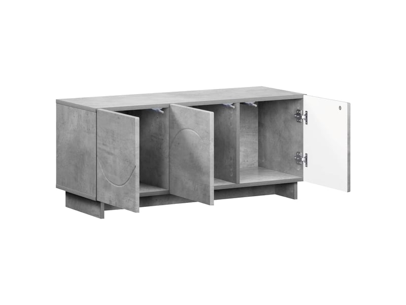  Meuble tv moderne, banc tv 90x34,5x40 cm gris béton bois d'ingénierie shl27901  - Conforama C