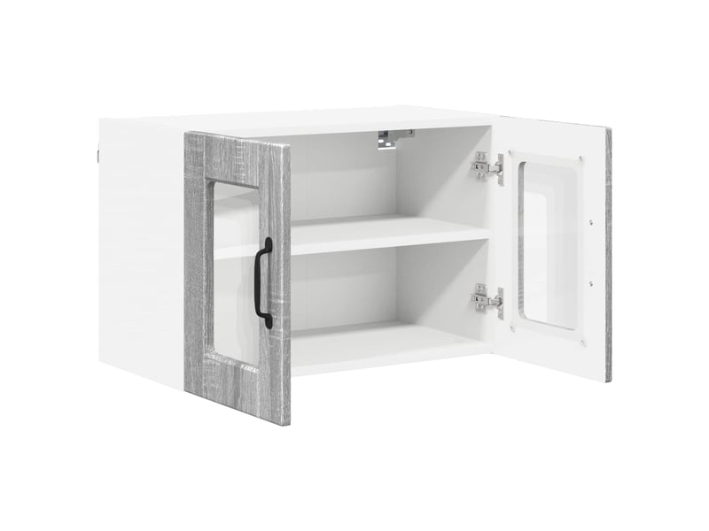  Meuble mural de cuisine, cabinet en verre mural gris sonoma 60x31x40cm  - Conforama E