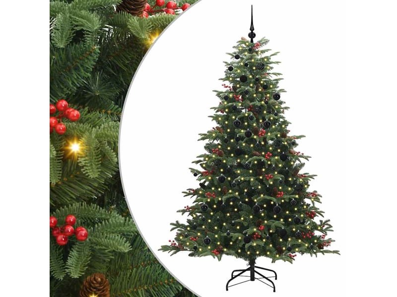  Sapin de noël, arbre de noël artificiel vert 210 cm pvc, métal et plastique cf61461  - Conforama A