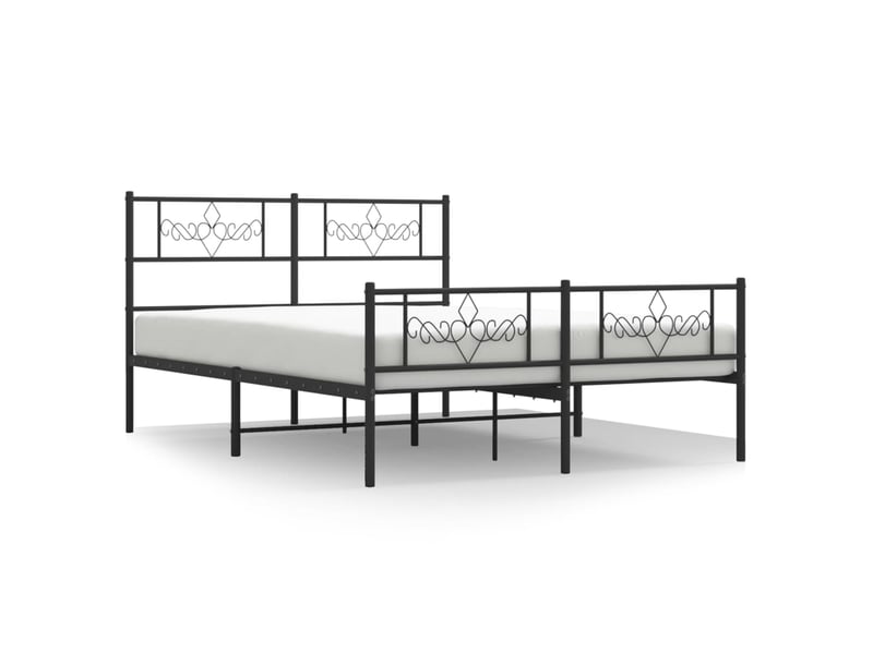  Lit double- lit adulte -  cadre de lit métal sans matelas avec pied de lit noir 120x190cm  - Conforama A