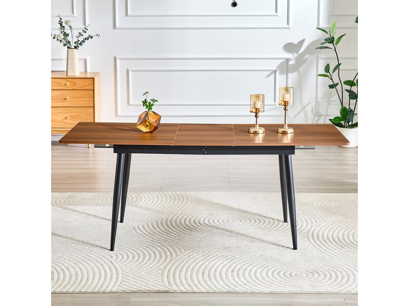  Table à manger, 190,5150 cm, forme rectangulaire, pour 6 à 8 personnes, en effet bois et métal, style industriel, pour usage quotidien  - Conforama R
