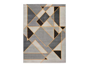 Tapis atticgo leo gris rectangulaire moderne - polypropylène et jute