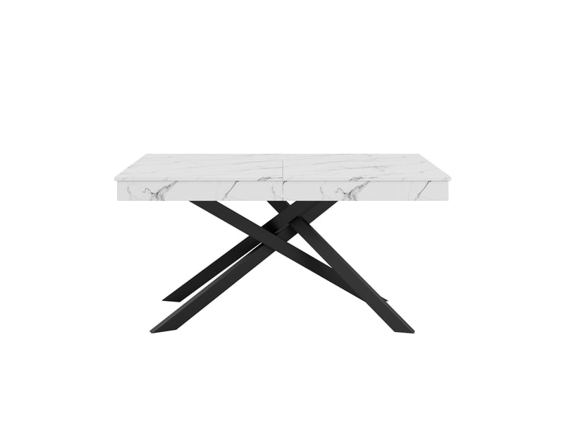  Table extensible blanche avec pieds croisés 140-180 x 80 cm Fay Lum - Conforama W