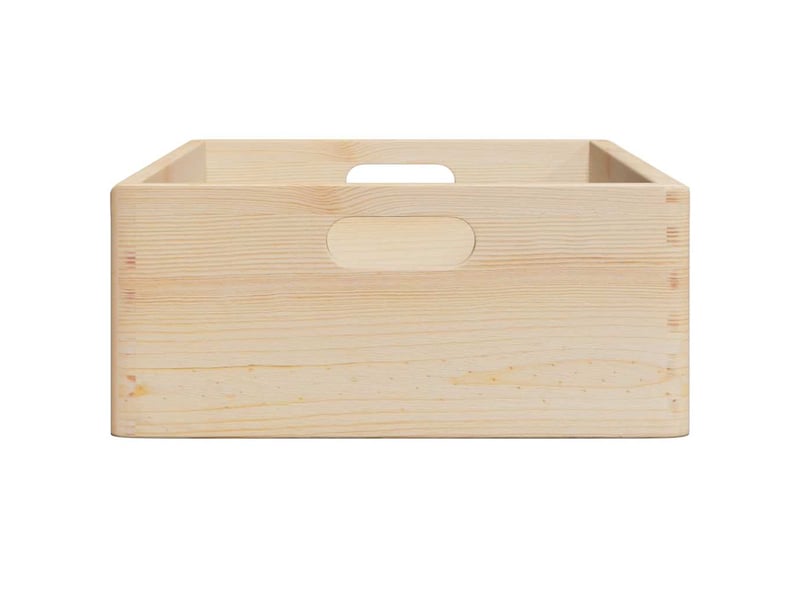  Boîte de rangement, coffre de rangement avec poignées 40x30x13 cm bois de pin massif  - Conforama E