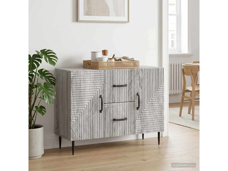  Buffet - bahut - meuble de rangement sonoma gris 89 x 34,5 x 60 cm bois d'ingénierie  - Conforama D