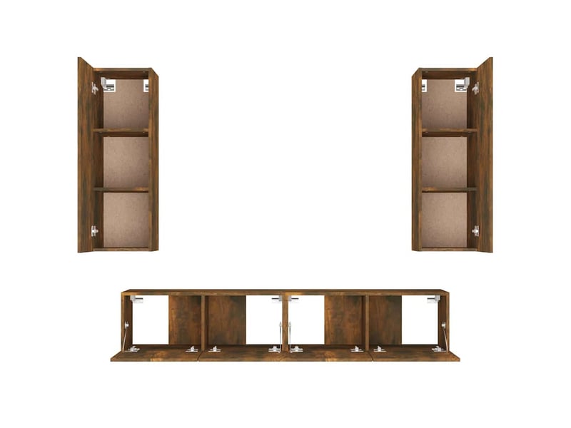  Ensemble de meubles tv 4 pcs chêne fumé bois d'ingénierie shl5903  - Conforama D