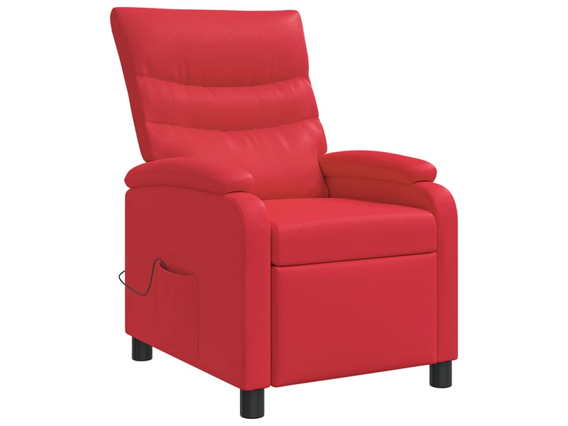  Vidaxl fauteuil de massage inclinable rouge simili cuir  - Conforama E