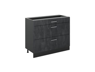 Vicco meuble cuisine, béton noiranthracite, 100cm sans plan de travail
