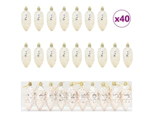 Boule de pomme de pin de noël 40 pcs champagne 4 x 9 cm