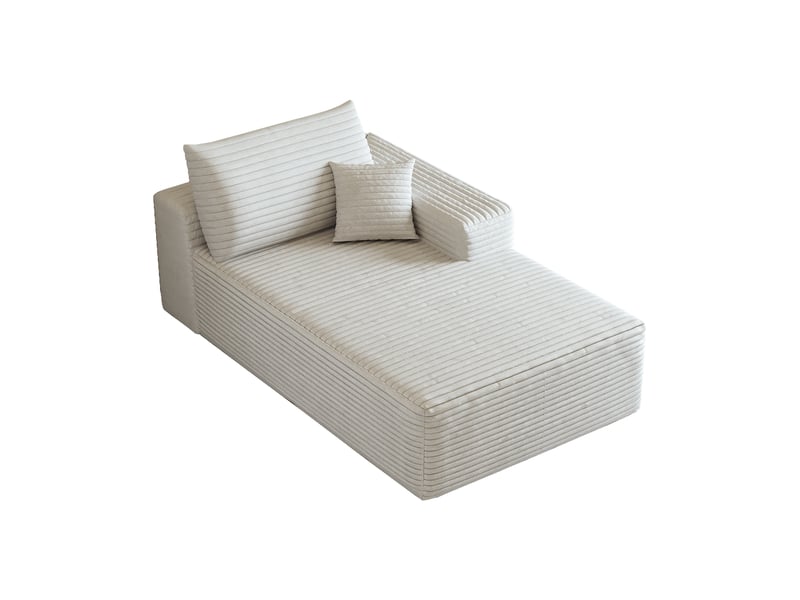 Canapé lit blanc avec méridienne droite, canapé d'angle convertible 3 places pour petit salon, 175x95x83 cm - Conforama A