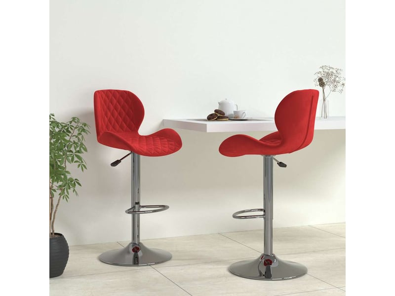  Lot de 2 tabouret de bar, chaise de bar rouge bordeaux velours shl85356  - Conforama B