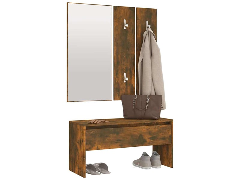  Ensemble de meubles de couloir chêne fumé bois d'ingénierie shl59747  - Conforama D