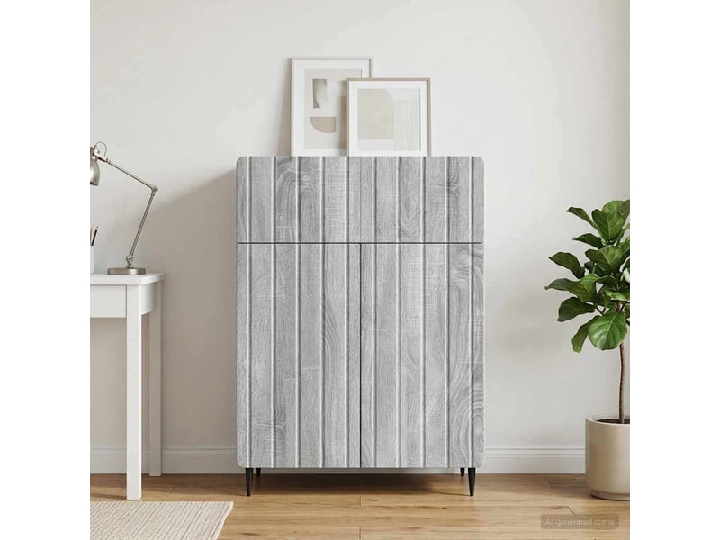  Buffet - bahut - meuble de rangement sonoma gris 66 x 34,5 x 92 cm bois d'ingénierie  - Conforama B