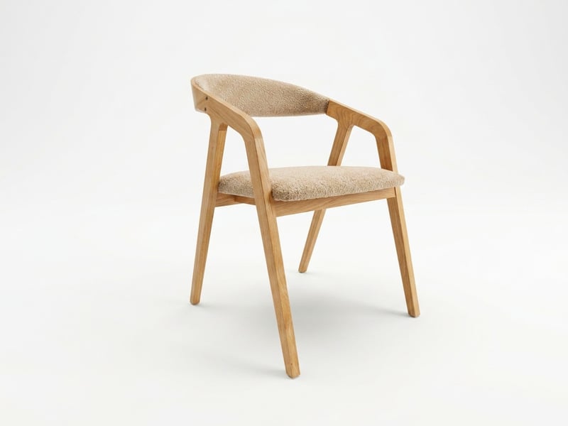  Bobochic lot de 2 chaises en bois de chêne prisca tissu bouclette beige PRISCA - Conforama A