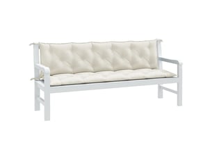 Lot de 2 coussins de banc de jardin, coussins d'assise crème mélangé tissu cf58654