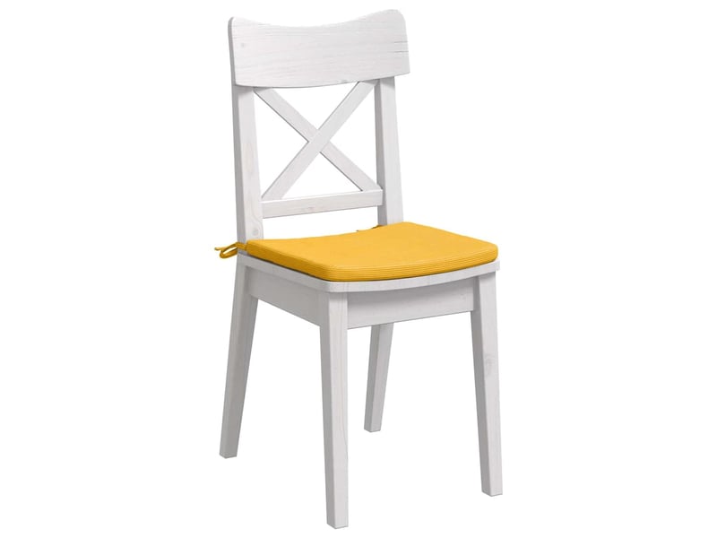 Lot de 4 coussins de siège, coussins décoratifs tissu en velours côtelé jaune clair cf59994 - Conforama C