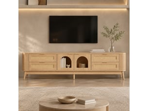 Meuble tv coloris naturel 180 cm <strong>HAUSS SPOLE</strong> <strong></strong>